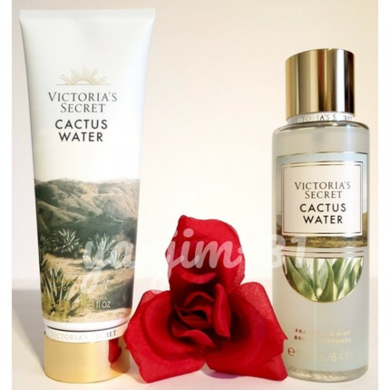 Victoria Secret Cactus Water Fragrance 2piece Set, Body Mist 8.4fl oz & Lotion fl 8oz.