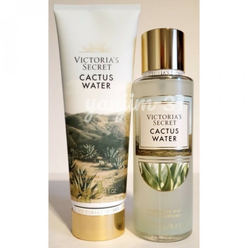 Victoria Secret Cactus Water Fragrance 2piece Set, Body Mist 8.4fl oz & Lotion fl 8oz.