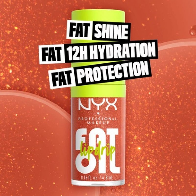 NYX Professional Makeup Fat Oil Lip Drip Moisturizing Vegan Tinted Lip Gloss Follow Back 06 Shimmering Warm Nude