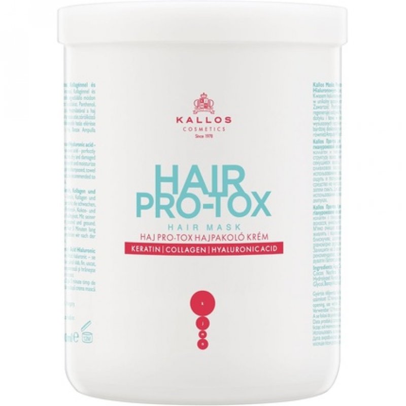 Kallos KJMN Hair Pro-tox Cream Hair Mask with Keratin, Collagen, and Hyaluronic Acid 500ml