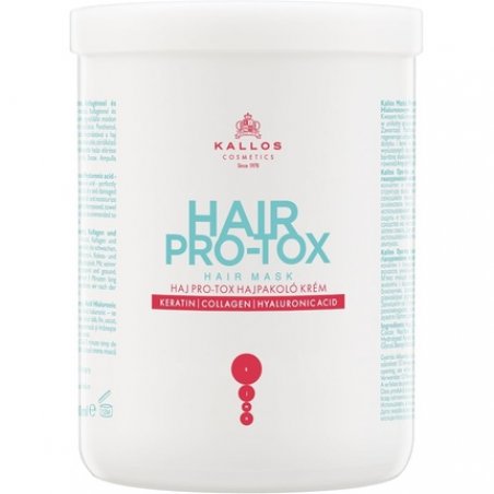 Kallos KJMN Hair Pro-tox Cream Hair Mask with Keratin, Collagen, and Hyaluronic Acid 500ml