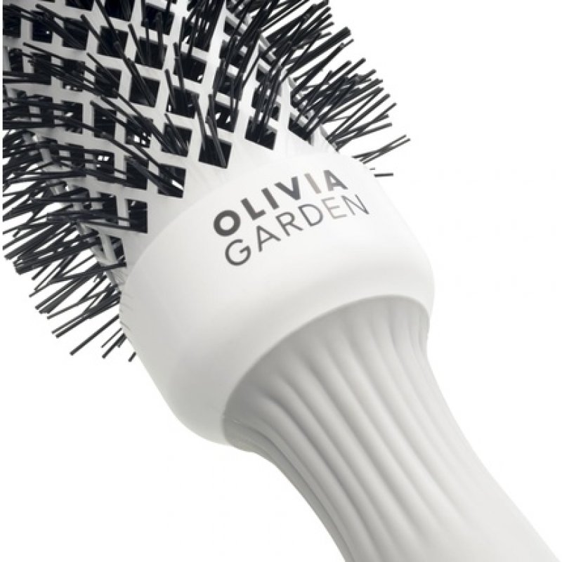 Olivia Garden Expert Blowout Shine Hairbrush White and Grey 35mm
