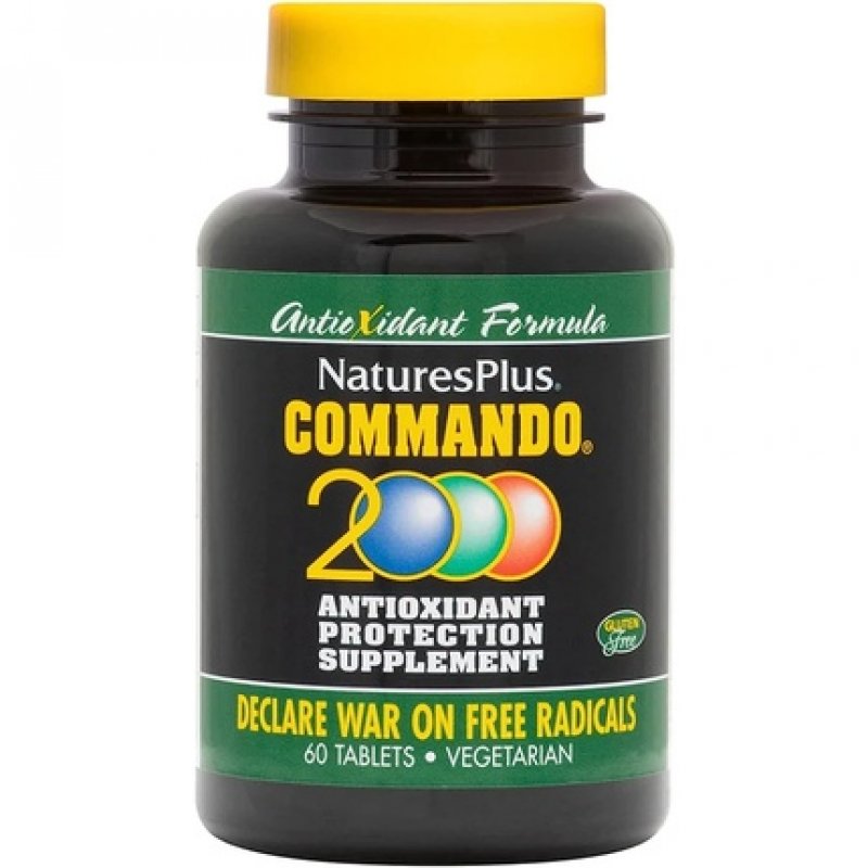 NaturesPlus Commando 2000 Antioxidant Protection 60 Tablets - Vegetarian, Gluten Free - 30 Servings