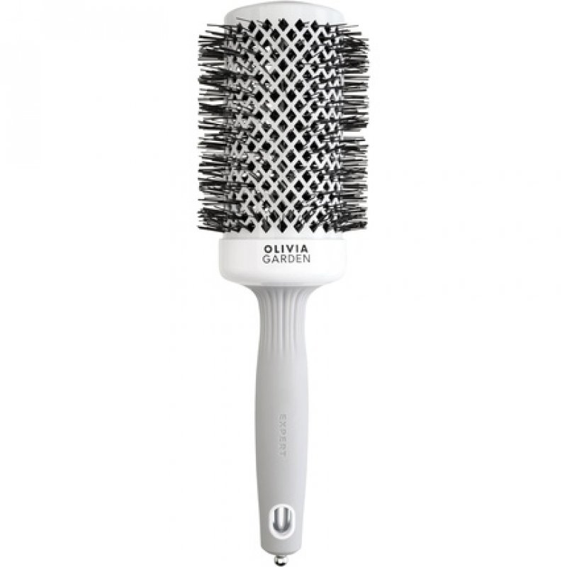 Olivia Garden Expert Blowout Shine Hairbrush White and Grey 55mm
