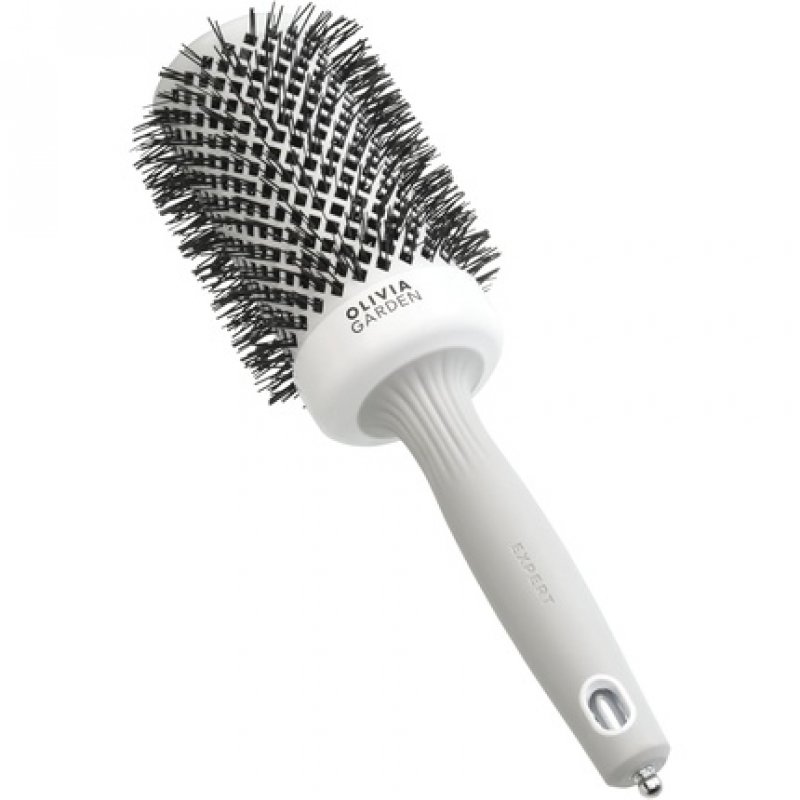 Olivia Garden Expert Blowout Shine Hairbrush White and Grey 55mm