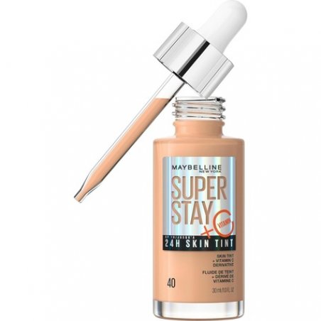 Maybelline Super Stay Skin Tint Foundation with Vitamin C Long-Lasting up to 24H Vegan Formula Shade 40 30ml