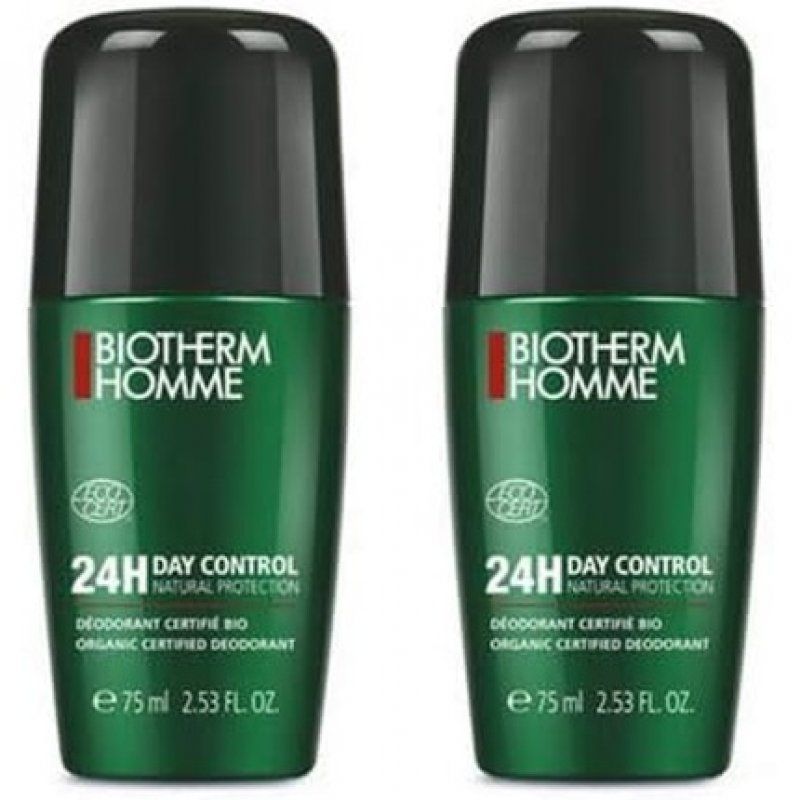 Biotherm Homme Day Control Natural Protection 24H Roll-On Organic 75ml - Pack of 2