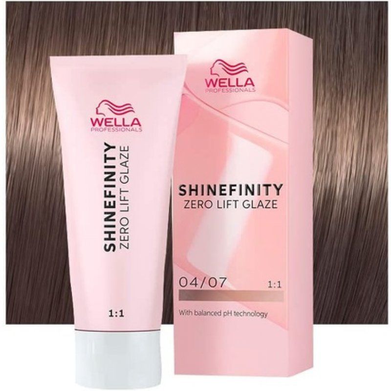 Wella Shinefinity Bitter Chocolate 04/07 Medium Brown Natural Sand Demi-Permanent Color 60ml