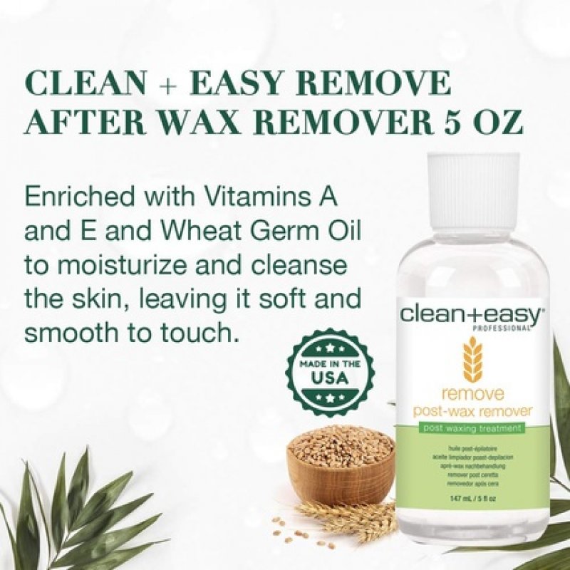 Clean Easy After Wax Remover with Wheat Germ Oil Post Waxing Cleanser 5 Fl Oz