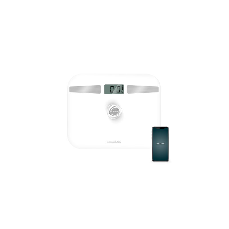 Cecotec Surface Precision EcoPower 10200 Smart Health Bathroom Scale with Push Button High Security Tempered Glass