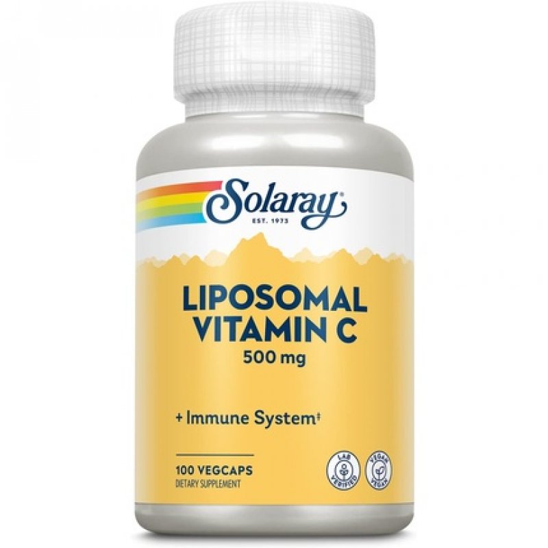 Solaray Liposomal Vitamin C 500mg Healthy Immune System Collagen Synthesis Antioxidant Support Buffered with Fatty