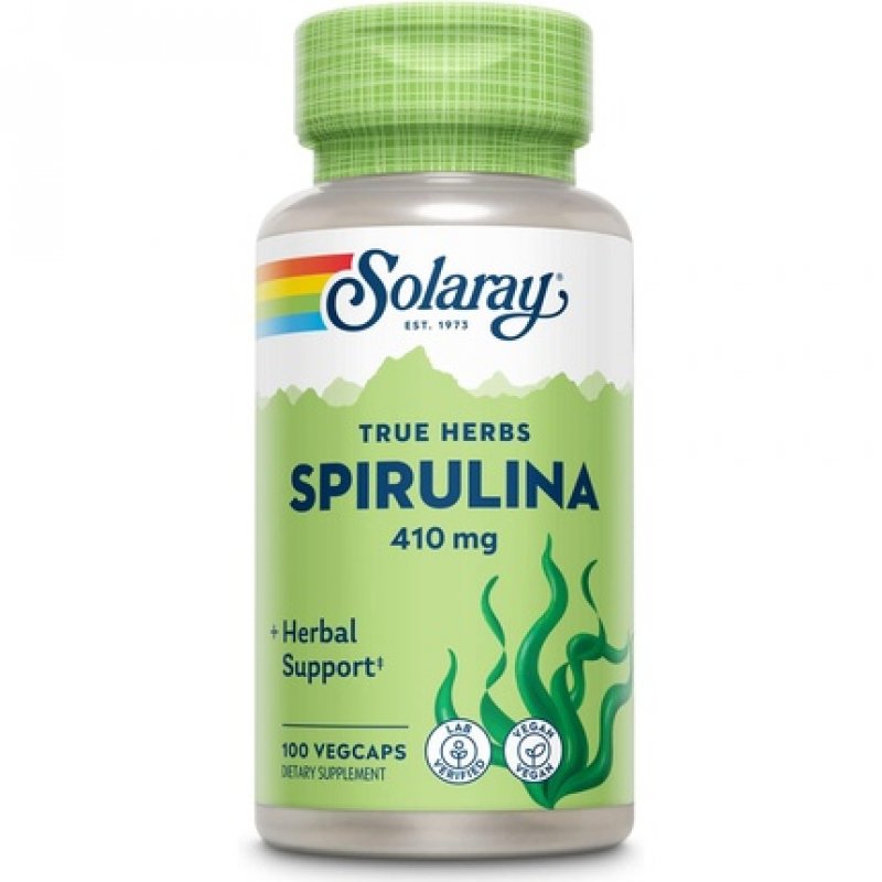 SOLARAY Spirulina 410mg Algae Superfood Supports Energy Vitality and Overall Health 100ct