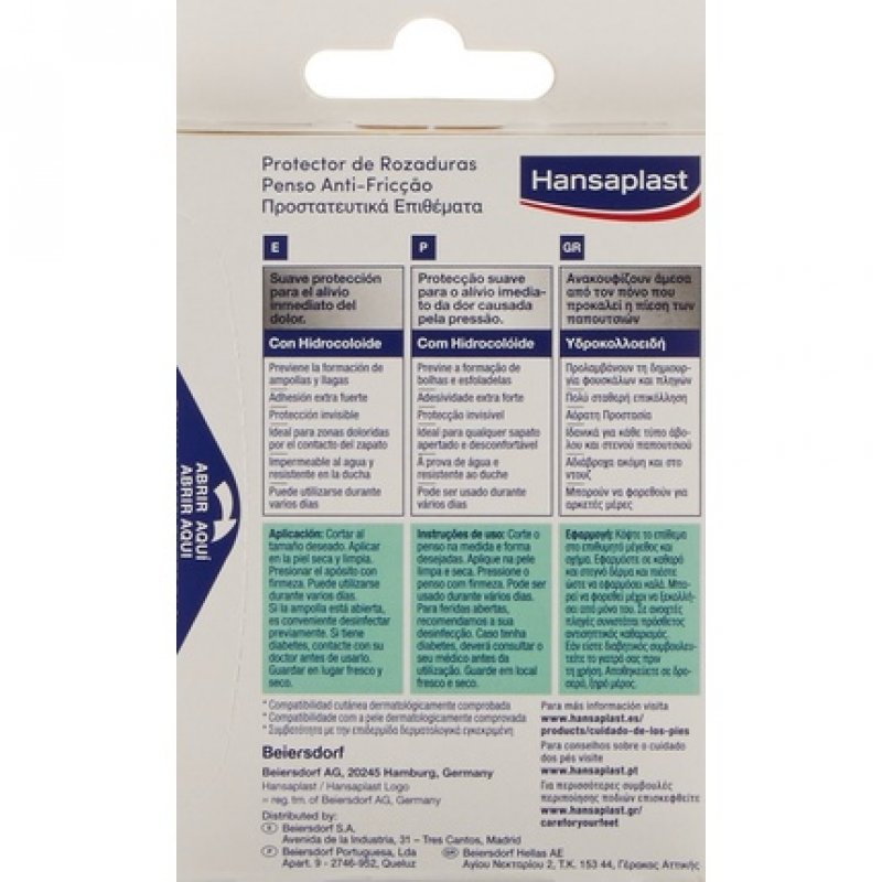 Hansaplast Chafing Protector Adhesive Dressings for Immediate Pain Relief Clear Anti Chafing and Anti Blisters Plasters