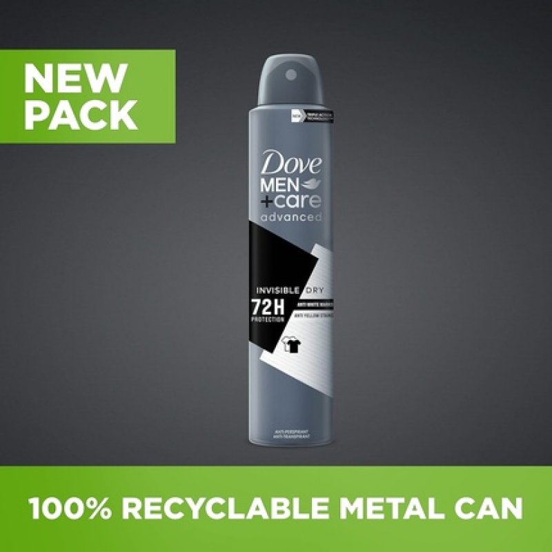 Dove Men Care Advanced Invisible Dry Antiperspirant Aerosol Deodorant for Men 200ml