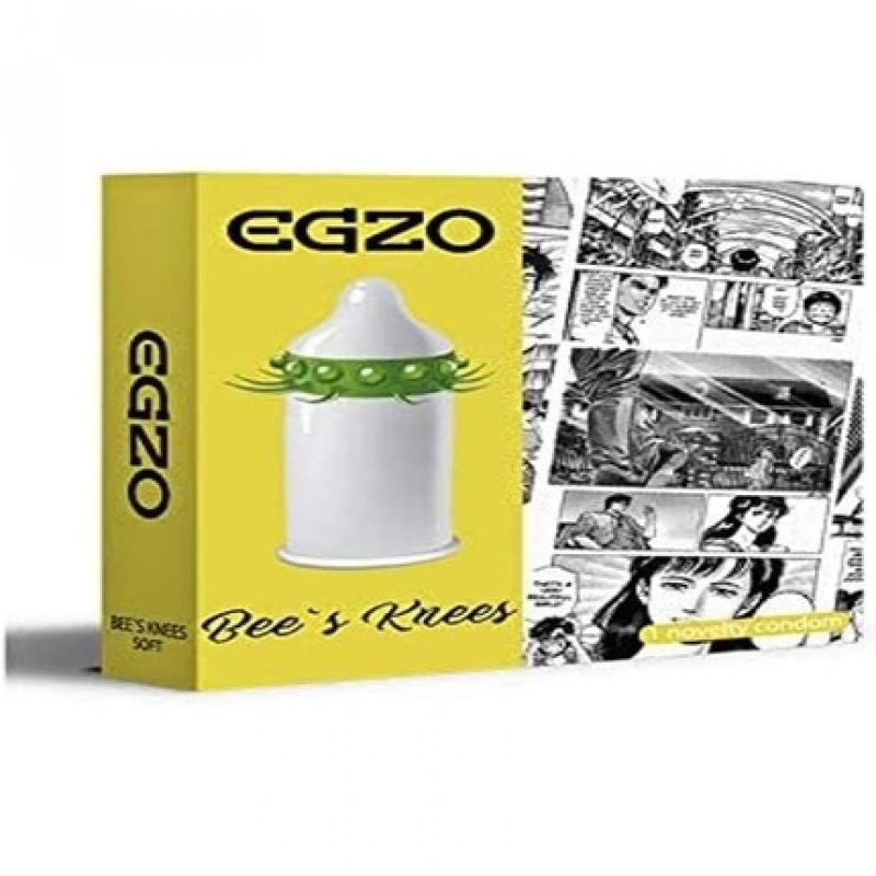 EGZO Cocky Friend CF-4 Soft Yellow 1 Special Condom with Extremely Stimulating Spikes - Bees Knees Variant