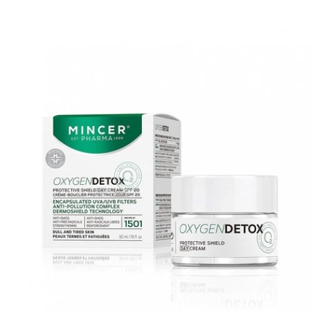 Mincer Pharma Oxygen Detox Protective Shield Anti-Smog Anti-Free Radicals Day Face Cream SPF 20 for Dull and Tired Skin
