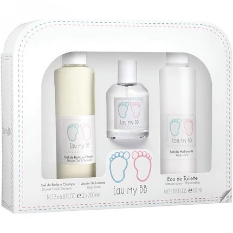 Eau my BB Eau de Toilette Set 60ml, Bath Gel and Shampoo 200ml, and Moisturizing Lotion 200ml