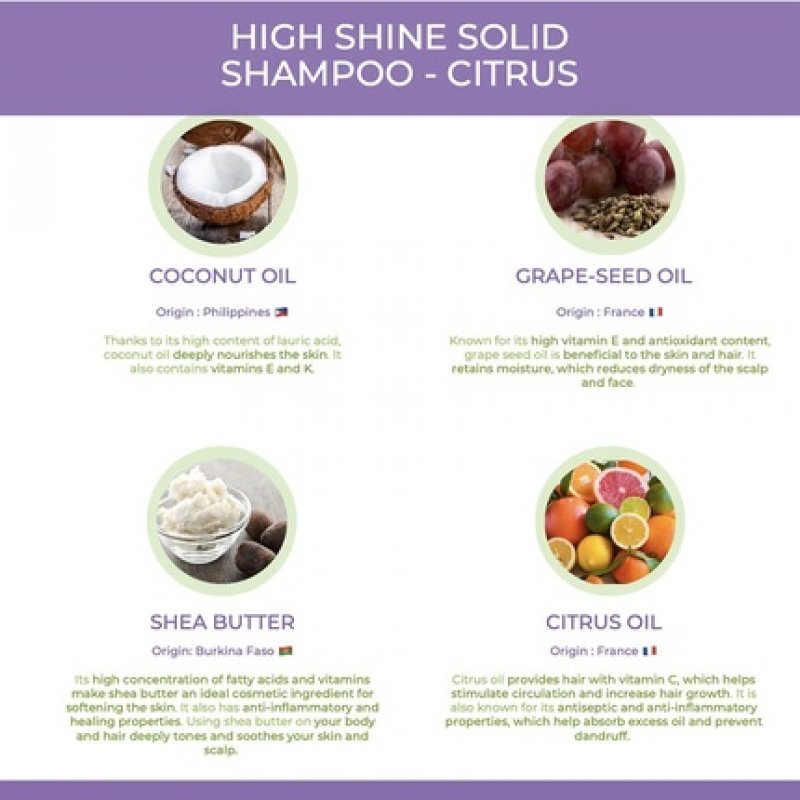 Balade en Provence Organic Solid Shampoo Bar for Normal Hair Citrus Scent 40g