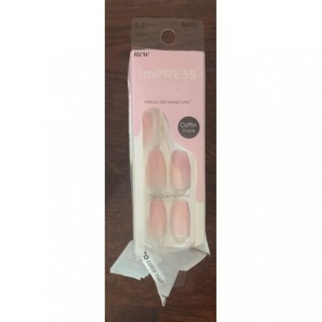 Kiss ImPress Press-On Manicure Color Nails Coffin Shape Pink Dream