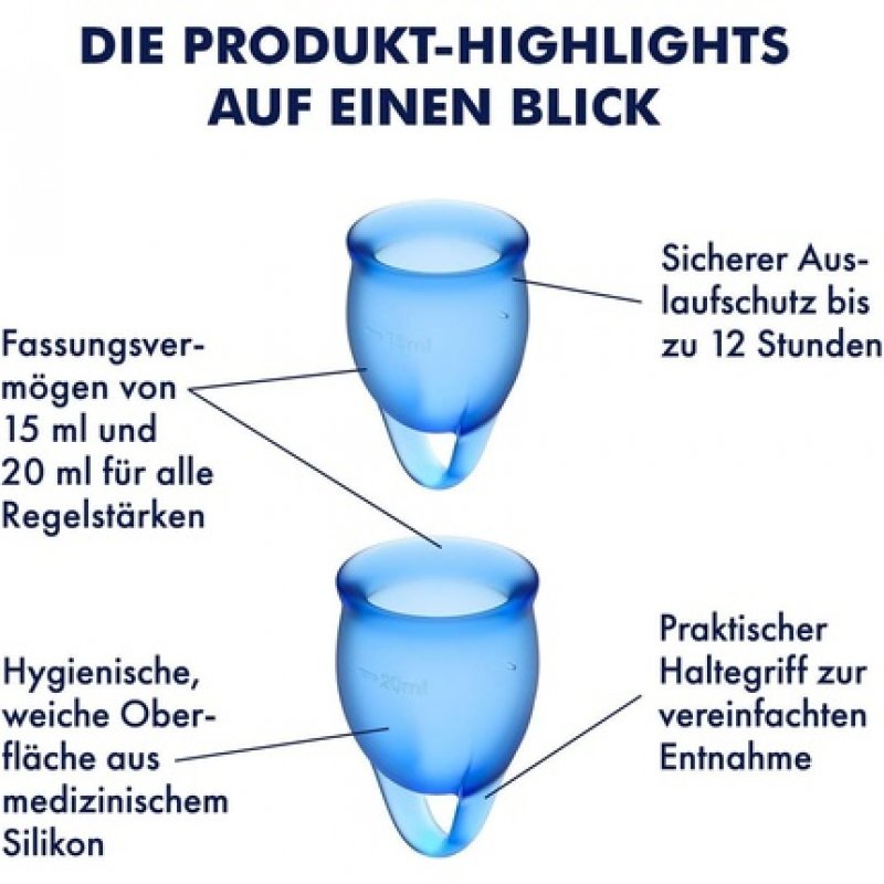 Satisfyer Feel Confident Menstrual Cup Set 15 & 20 ml - Pack of 2