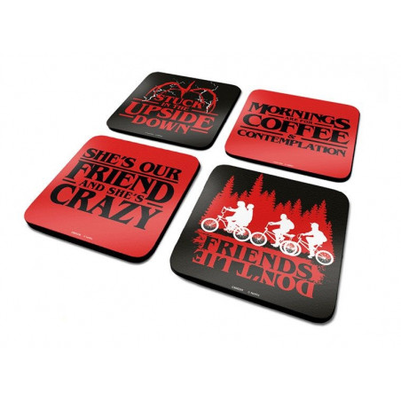 STRANGER THINGS - Pack de 4 Dessous de Verre - Phrases