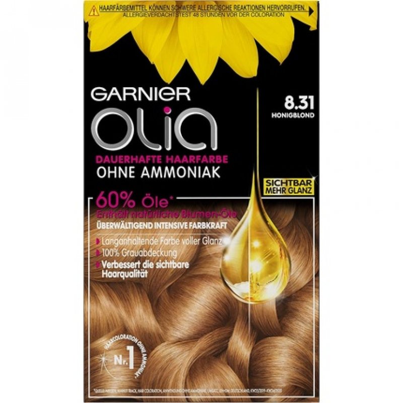 Garnier Olia Hair Colour Hair Dye 60% Flower Oil Deep Colour without Ammonia Honey Blonde