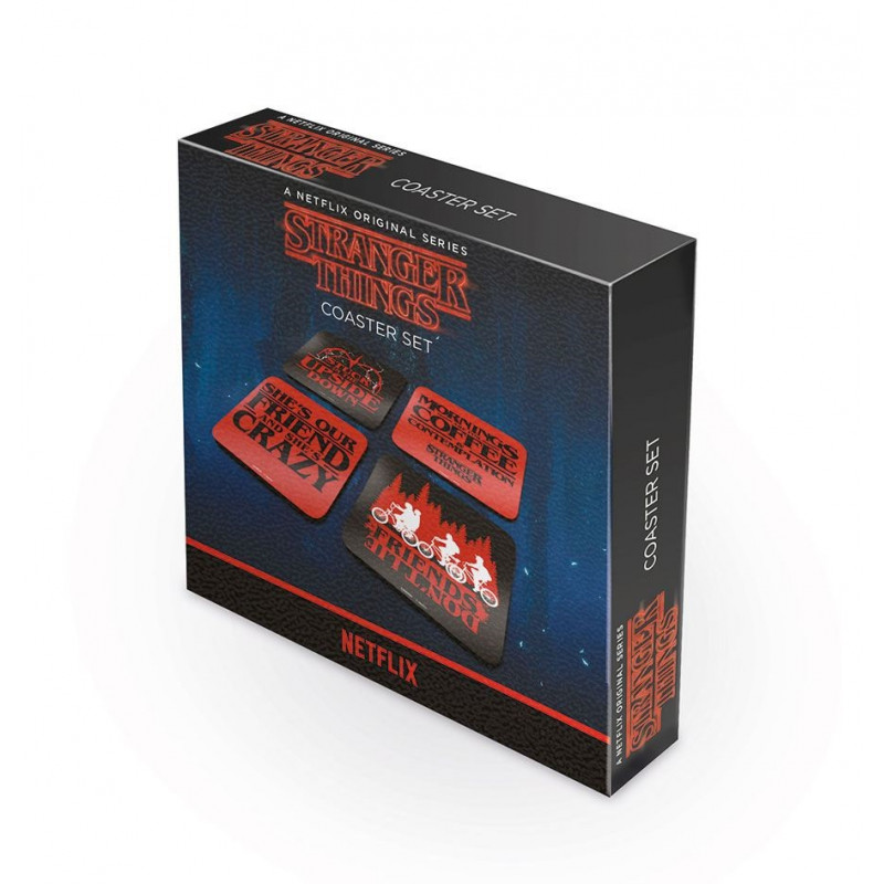 STRANGER THINGS - Pack de 4 Dessous de Verre - Phrases