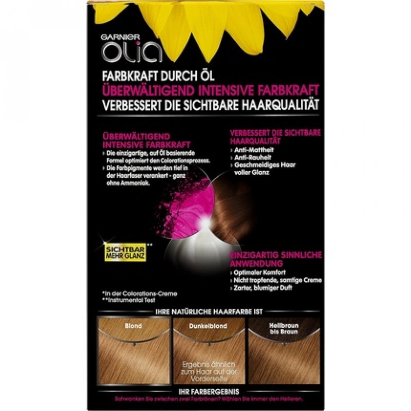 Garnier Olia Hair Colour Hair Dye 60% Flower Oil Deep Colour without Ammonia Honey Blonde