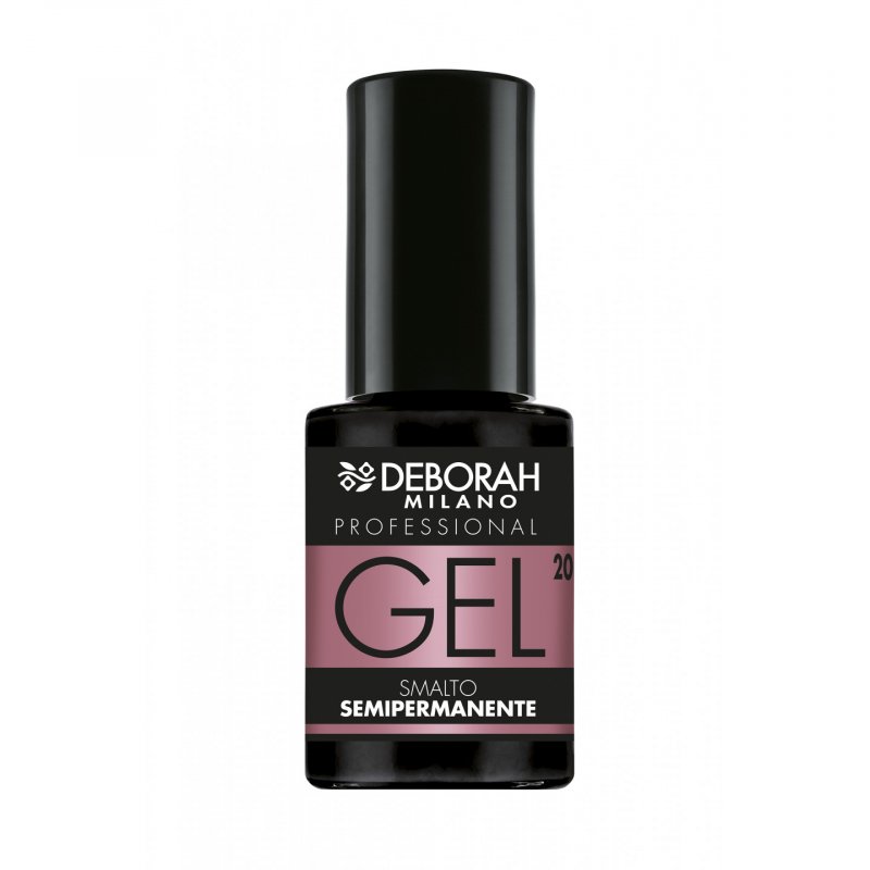 Deborah Milano Semi-Permanent Gel Nail Polish Number 20 Dark Nude Plumping Effect Long Lasting Intense Shiny Nails 4.5ml