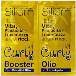 Silium Curly Oil Booster and Revitalizing Treatment for Curly Hair with Jojoba and Rice Extract 2 Sachets 12ml