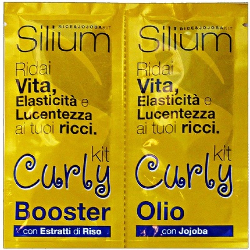 Silium Curly Oil Booster and Revitalizing Treatment for Curly Hair with Jojoba and Rice Extract 2 Sachets 12ml