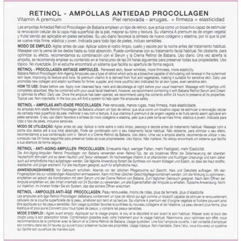 Babaria Retinol Anti-Aging Procollagen Ampoules 2ml x 5 Units