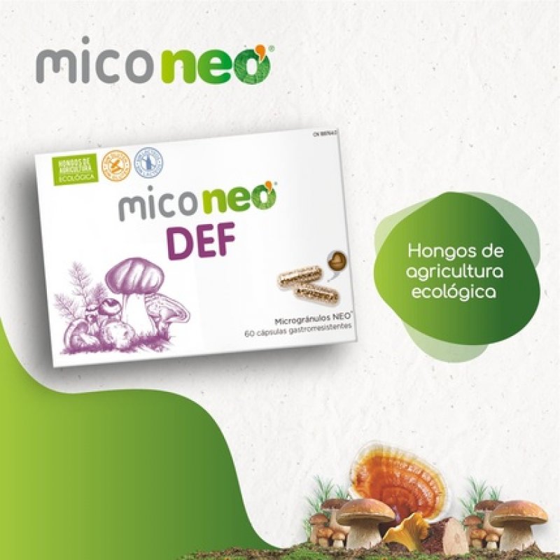 Mico NEO DEF Cat's Claw, Maitake, Sun Mushroom, Reishi, Shiitake, Cordyceps Organic Mushroom Supplement 60 Capsules