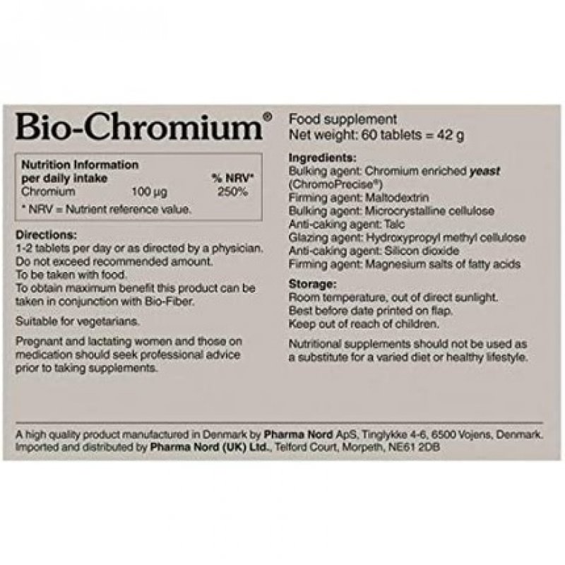 Pharma Nord Bio-Chromium 100mcg Tablets 60 Count