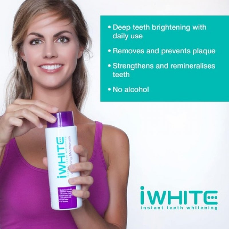 iWhite Daily Care Mouthwash with Fluoride 500ml - Instant Whitening - Cleans Whitens and Strengthens - Gum Care and Bad