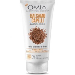 Omia Eco Bio Hair Conditioner with Flaxseed Oil for Frizzy, Straightening and Disciplining Hair - 180ml Bottle