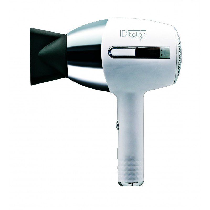 IDItalian Elite Compact Protec Hair Dryer 1400 Watt IDEGTI1400 Silver White