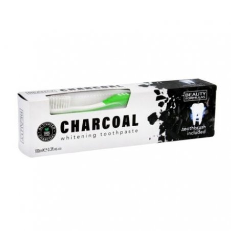 Beauty Formulas Whitening Charcoal Toothpaste 100ml with Brush
