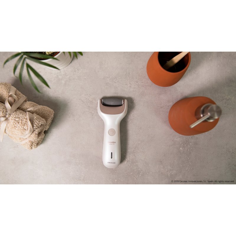 Cecotec Bamba Skincare Silky Electric Foot File with Rechargeable Battery 2 Modes Includes 2 Different Rollers