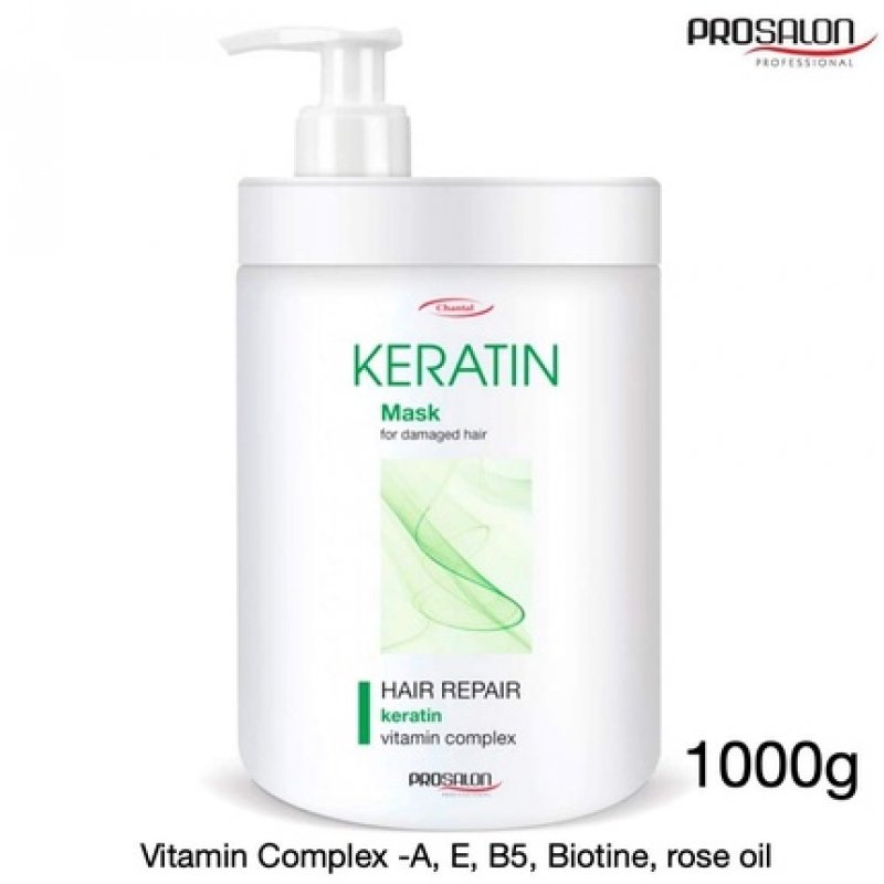 Prosalon Professional Keratin Hair Mask with Vitamin Complex for Dry, Damaged Hair - Hair Repair - 1000g