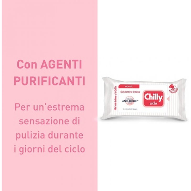Chilly Bike Wipes Intimate Hygiene Wipes 100% Biodegradable Fabric pH 3.5 Clinically Tested - Pack of 12