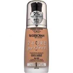Deborah Milano 24 Hour Liquid Foundation Perfect Moisturising SPF 20 30ml 4 Apricot