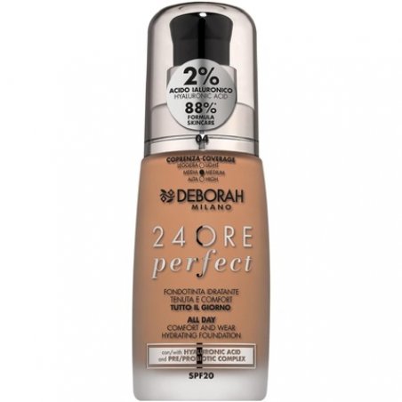 Deborah Milano 24 Hour Liquid Foundation Perfect Moisturising SPF 20 30ml 4 Apricot