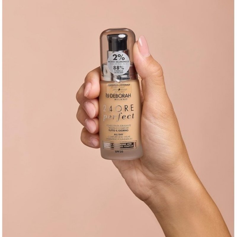Deborah Milano 24 Hour Liquid Foundation Perfect Moisturising SPF 20 30ml 4 Apricot