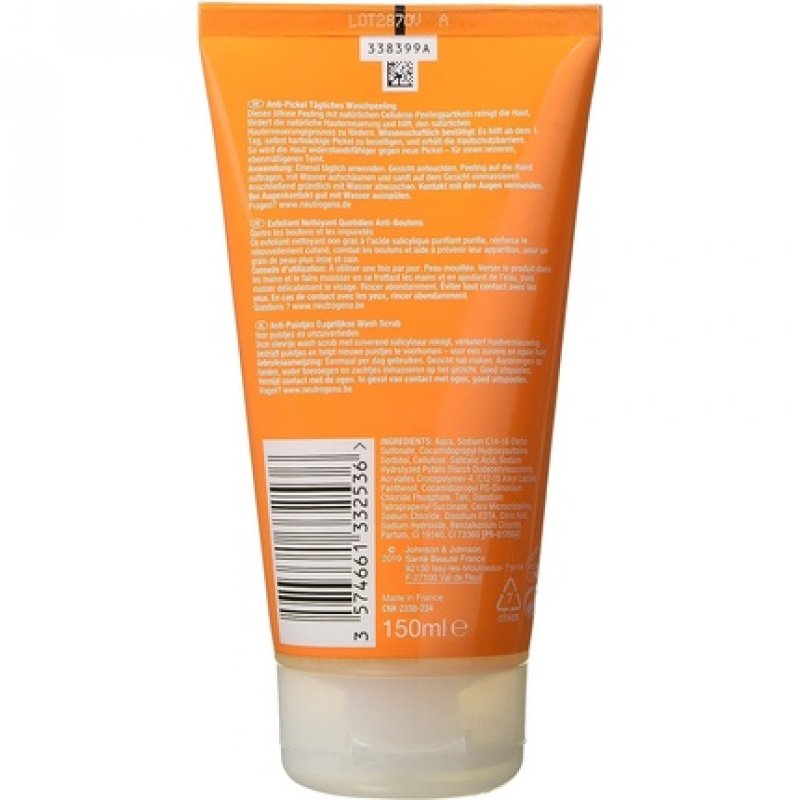 Neutrogena Anti-Pimple Face Cleanser Daily Exfoliating with Salicylic Acid for Blemish-Prone Skin Oil-Free 150ml