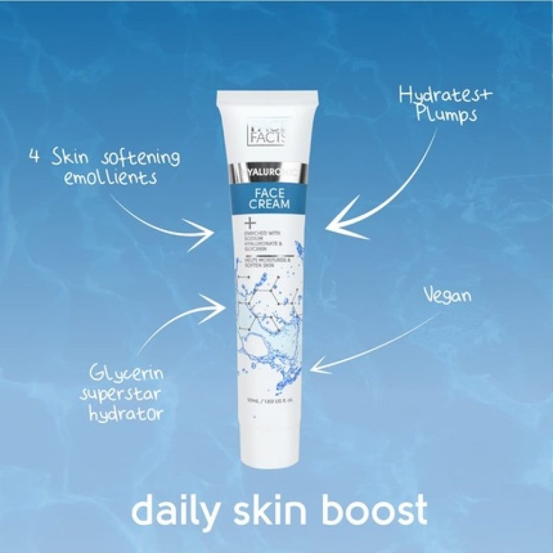 Face Facts Hyaluronic Face Cream with Sodium Hyaluronate and Glycerin 50ml