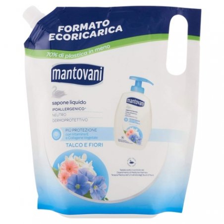 Mantovani Neutral Liquid Soap Decorative Sensitive Skin Talc and White Flowers 750ml