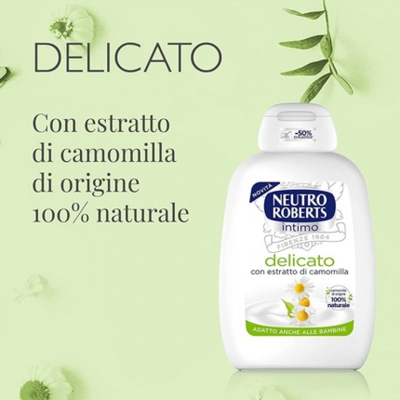 Neutro Roberts Gentle Underwear Hygiene Cleaner with Chamomile 200ml Bottle - Natural Formula for Sensitive Skin Women