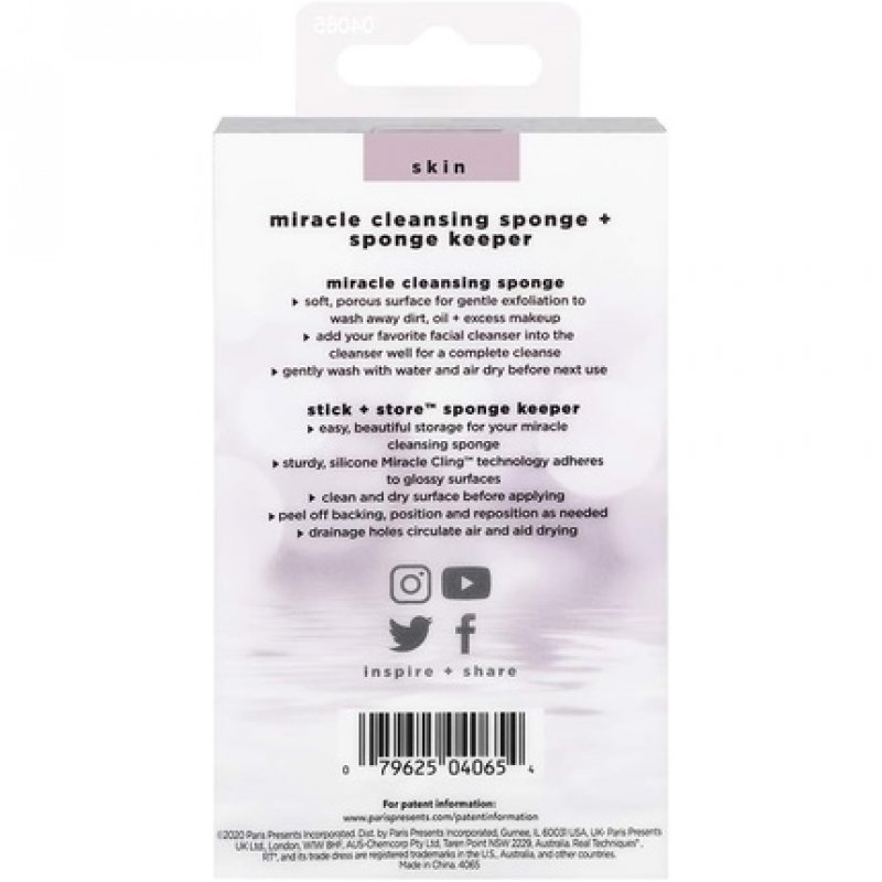 Real Techniques Exfoliating Miracle Cleansing Sponge and Sponge Holder Duo