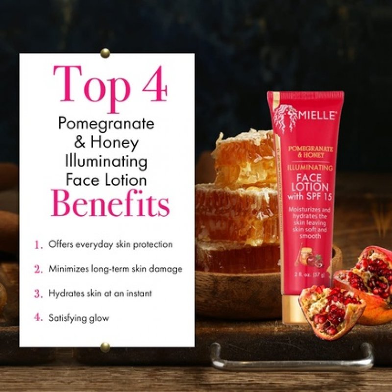 Mielle Organics Pomegranate & Honey Illuminating Face Lotion with SPF15 2oz